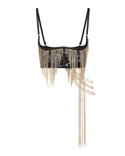 Tiaria Cupless Underwired Bra Black/Gold | Agent Provocateur