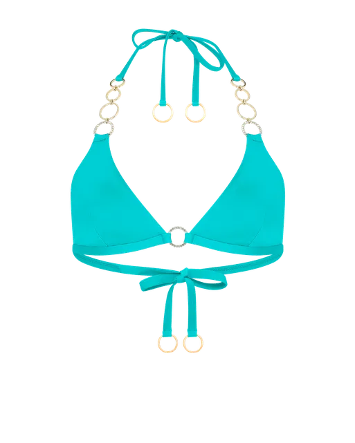 Lustia Bikini Top Turquoise/Gold | Agent Provocateur