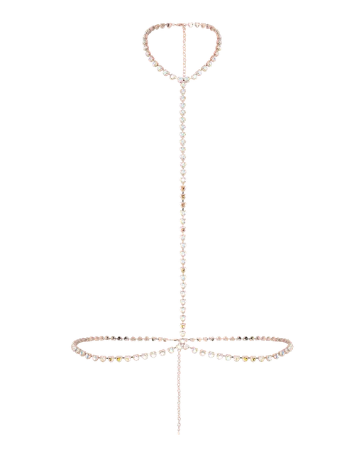 Zaylee Body Chain Iridescent/Rose Gold | Agent Provocateur