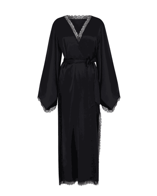 Gisele Long Kimono Black | Agent Provocateur