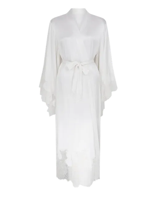 Christi Long Kimono White/White | Agent Provocateur