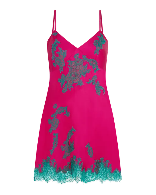 Christi Short Slip Green/Fuchsia | Agent Provocateur