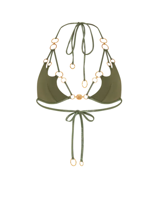 Davine Bikini Top Green/Gold | Agent Provocateur