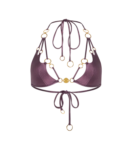 Davine Bikini Top Plum/Gold | Agent Provocateur