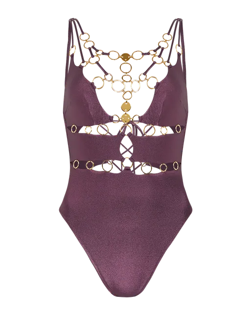 Davine Swimsuit Plum/Gold | Agent Provocateur