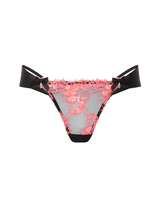 Dioni Thong Black/Neon Pink | Agent Provocateur