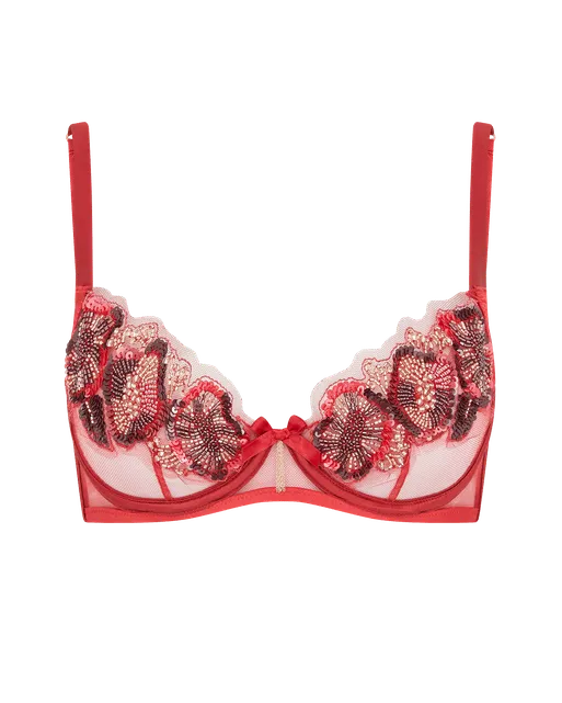 Giana Demi Cup Underwired Bra Red | Agent Provocateur