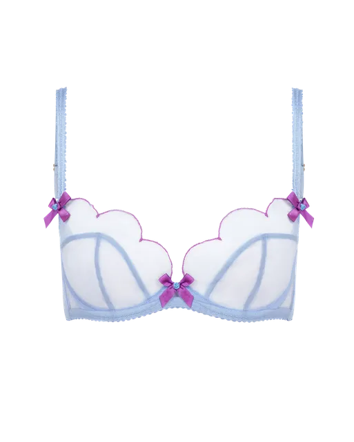 Lorna Plunge Underwired Bra Blue/Amethyst | Agent Provocateur