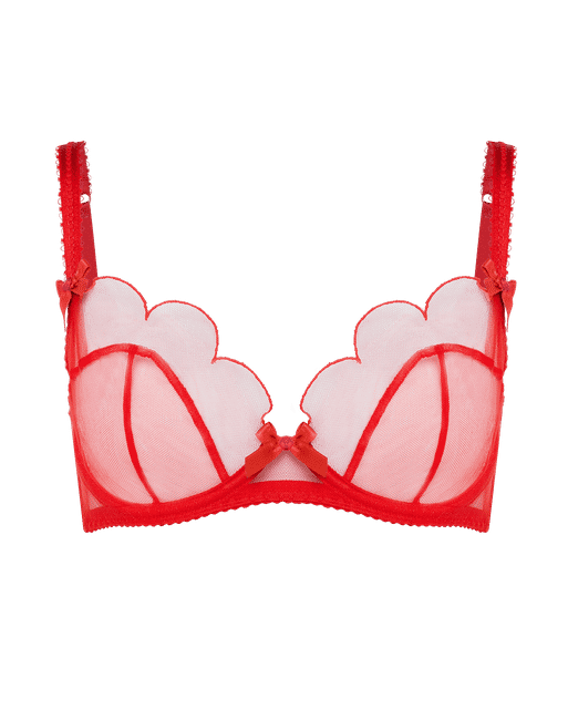 Lorna Plunge Underwired Bra Red/Red | Agent Provocateur