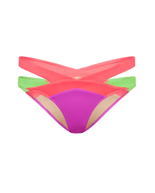 Mazzy Bikini Bottom Pink/Green/Purple | Agent Provocateur