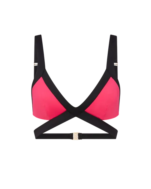 Mazzy Bikini Top Black/Green/Pink | Agent Provocateur