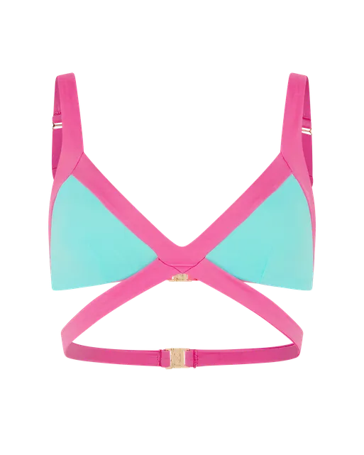 Mazzy Bikini Top Mint/Pink | Agent Provocateur