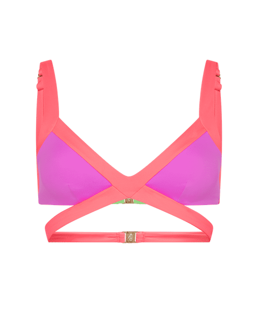 Mazzy Bikini Top Pink/Green/Purple | Agent Provocateur