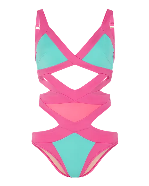 Mazzy Swimsuit  Mint/Pink | Agent Provocateur