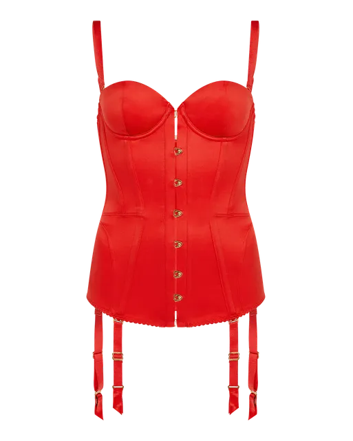 Mercy Satin Corset Red | Agent Provocateur
