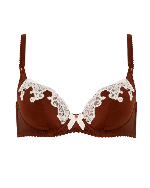 Molly Plunge Underwired Bra Brown/Ivory | Agent Provocateur