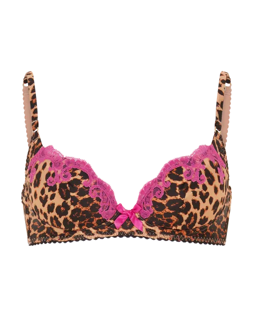Molly Plunge Underwired Bra Leopard/Fuchsia | Agent Provocateur