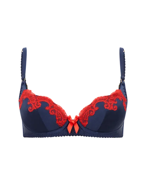 Molly Plunge Underwired Bra Navy/Red | Agent Provocateur