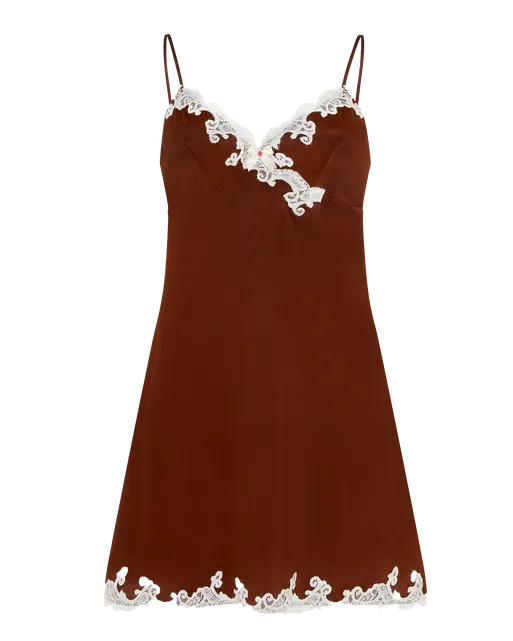 Molly Short Slip Brown/Ivory | Agent Provocateur