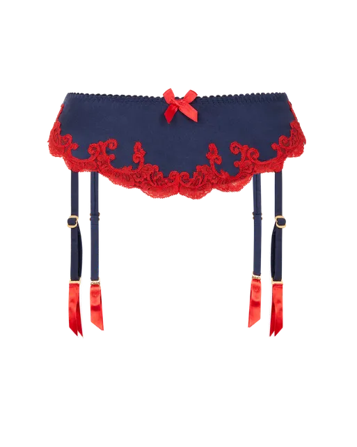 Molly Suspender Navy/Red | Agent Provocateur
