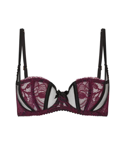 Rozlyn Balconette Underwired Bra Plum/Black | Agent Provocateur