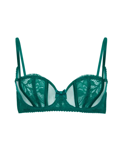 Rozlyn Balconette Underwired Bra Green | Agent Provocateur