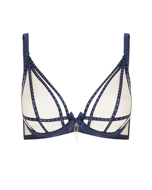 Rubi Plunge Underwired Bra Nude/Navy | Agent Provocateur
