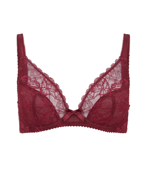 Leni Plunge Underwired Bra Burgundy | Agent Provocateur