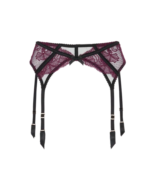 Rozlyn Suspender Plum/Black | Agent Provocateur