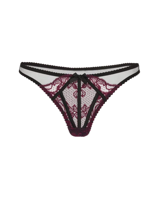 Rozlyn Thong Plum/Black | Agent Provocateur