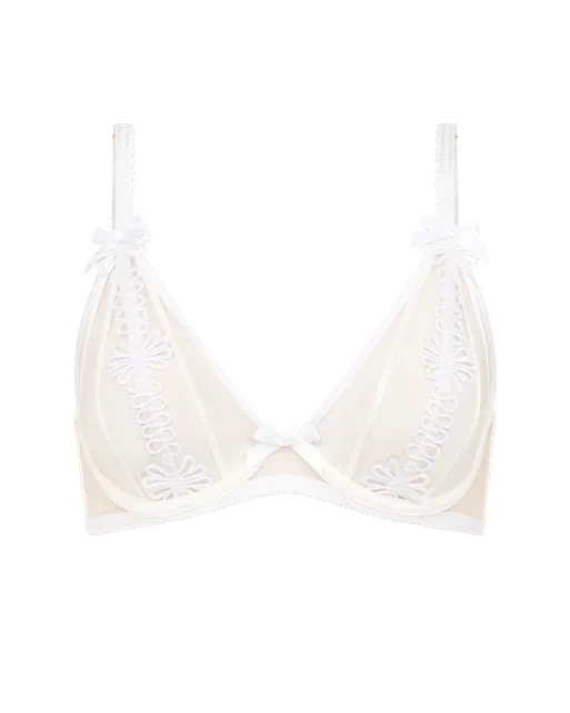Coletta Plunge Non Padded Bra  White/Sand | Agent Provocateur