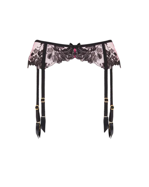 Elvie Suspender Pink/Black | Agent Provocateur