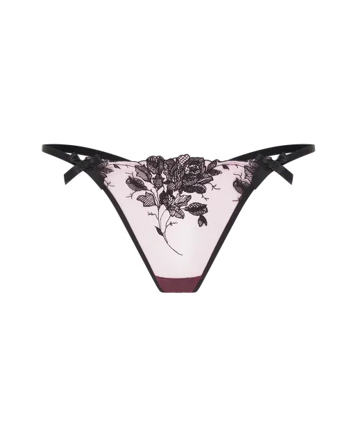 Elvie Trixie Thong Pink/Black | Agent Provocateur