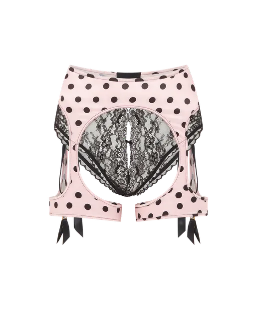 Rivere Ouvert Suspender Pink/Black | Agent Provocateur