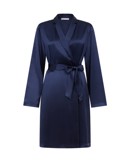 Cecily Short Gown Navy/Navy | Agent Provocateur