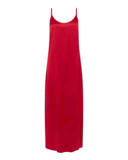 Cecily Long Slip Dress Red/Red | Agent Provocateur