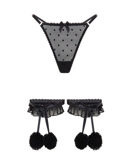Annalia Garter And Thong Set Black | Agent Provocateur