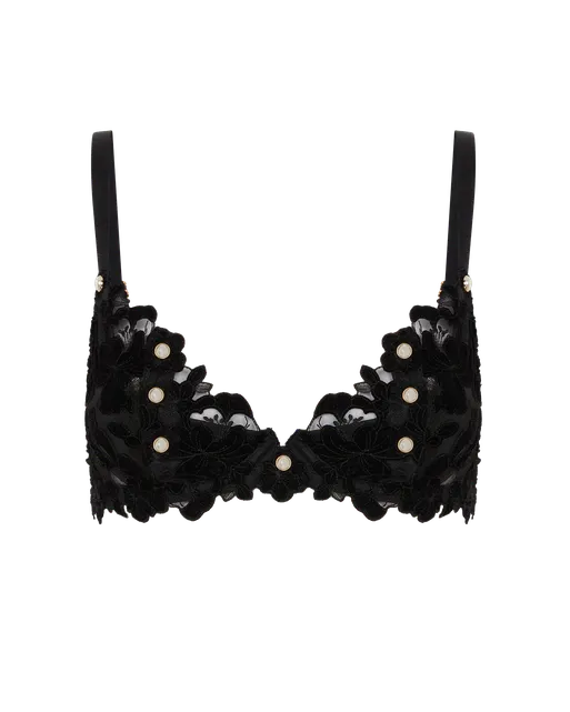 Arietta Plunge Underwired Bra Black | Agent Provocateur