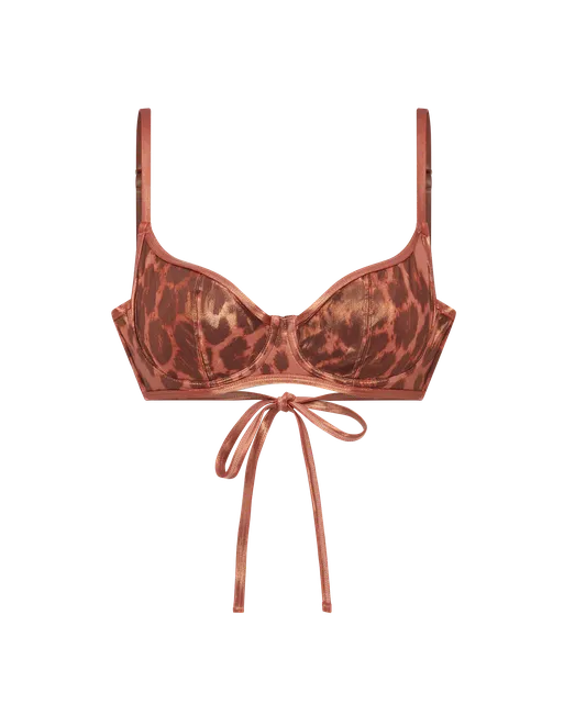Cayla Underwire Bikini Top Black/Leopard | Agent Provocateur