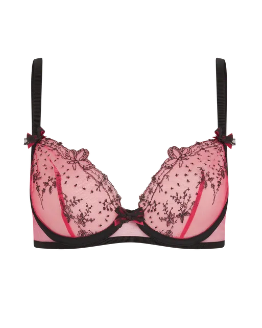 Graice Plunge Underwired Bra Graice Black Pink | Agent Provocateur