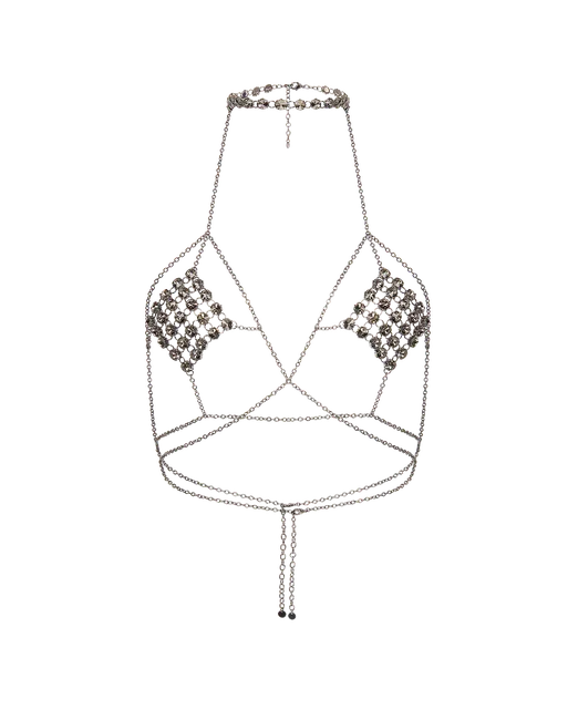 Kensia Chain Bra Gunmetal/Black | Agent Provocateur