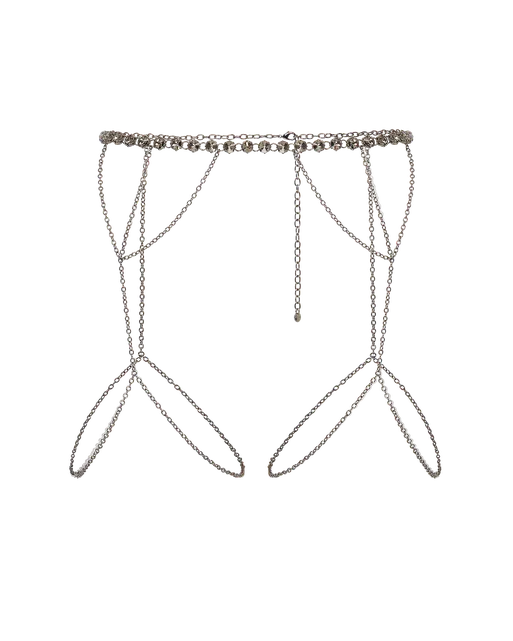 Kensia Chain Suspender Gunmetal/Black | Agent Provocateur