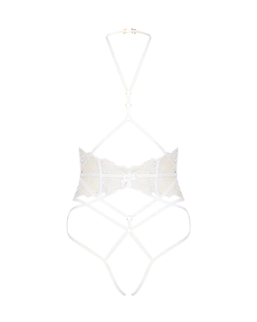 Melanie Playsuit White/Sand | Agent Provocateur