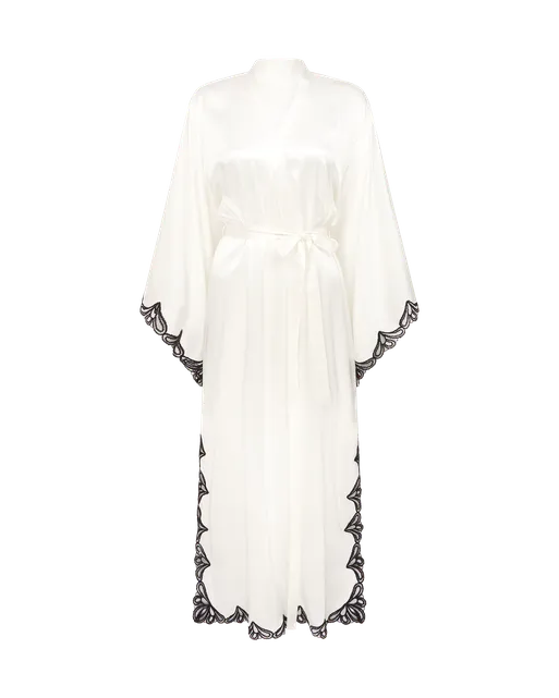 Nelle Long Gown  Ivory/Black | Agent Provocateur