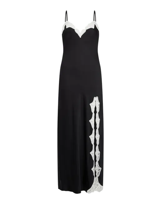 Nelle Long Slip Black/Ivory | Agent Provocateur