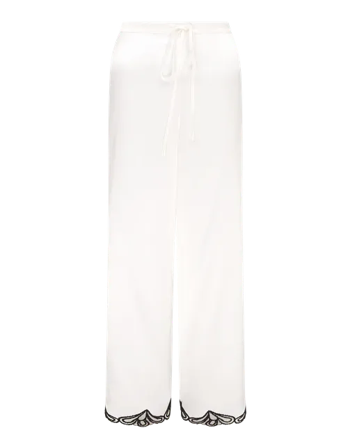 Nelle Pj Trousers Ivory/Black | Agent Provocateur