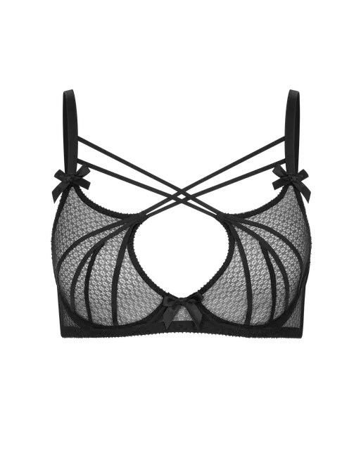 Nicki High Neck Underwired Bra Black | Agent Provocateur
