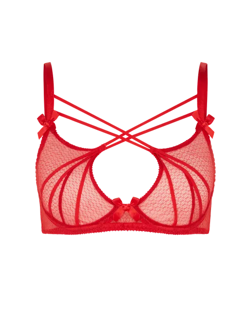 Nicki High Underwired Bra  Red | Agent Provocateur