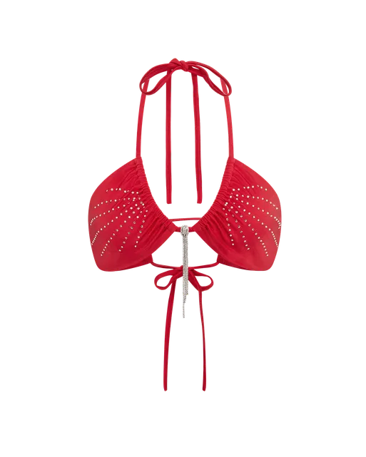 Nisha Bikini Top Red/Crystal | Agent Provocateur