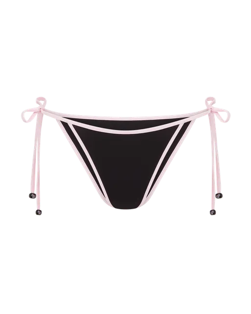 Ottie Bikini Bottom Black/Baby Pink | Agent Provocateur